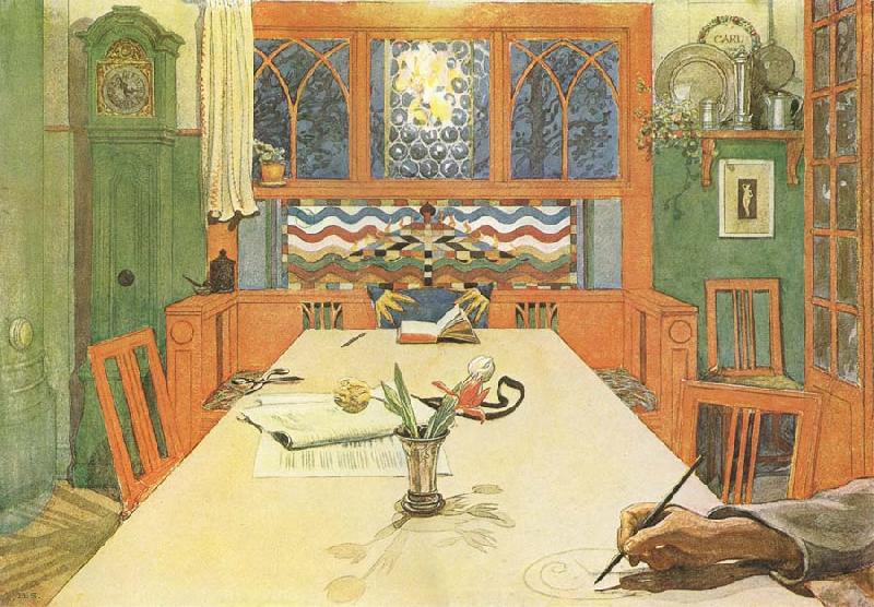 Carl Larsson Day is Done,good night Germany oil painting art